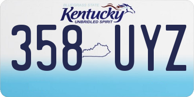 KY license plate 358UYZ
