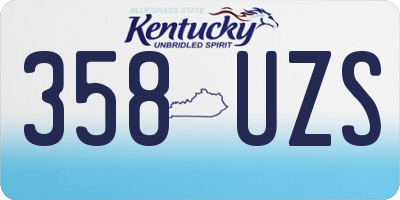 KY license plate 358UZS