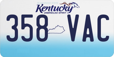 KY license plate 358VAC