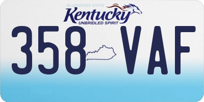 KY license plate 358VAF
