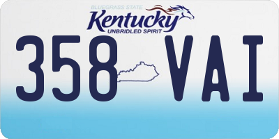 KY license plate 358VAI