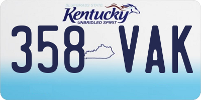 KY license plate 358VAK