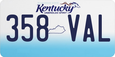 KY license plate 358VAL