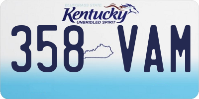 KY license plate 358VAM
