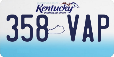 KY license plate 358VAP