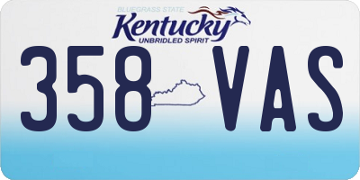 KY license plate 358VAS