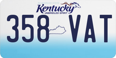 KY license plate 358VAT