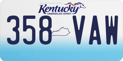 KY license plate 358VAW