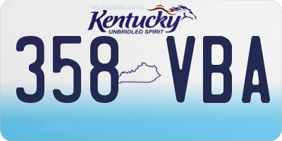 KY license plate 358VBA