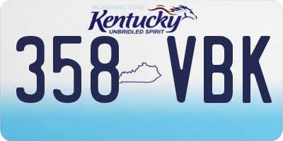 KY license plate 358VBK