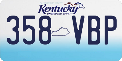 KY license plate 358VBP