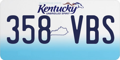 KY license plate 358VBS