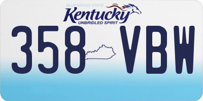 KY license plate 358VBW
