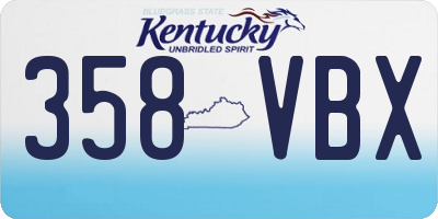 KY license plate 358VBX