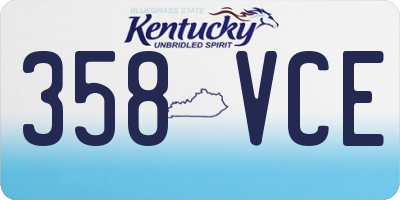 KY license plate 358VCE