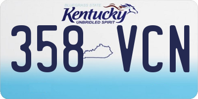 KY license plate 358VCN