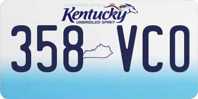KY license plate 358VCO