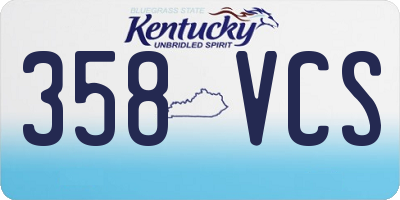 KY license plate 358VCS
