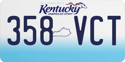 KY license plate 358VCT