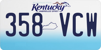 KY license plate 358VCW