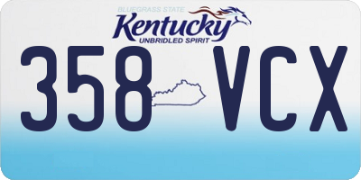 KY license plate 358VCX
