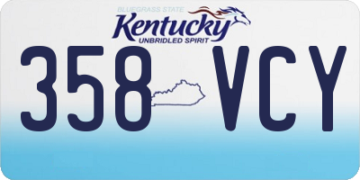 KY license plate 358VCY