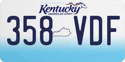 KY license plate 358VDF