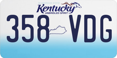 KY license plate 358VDG