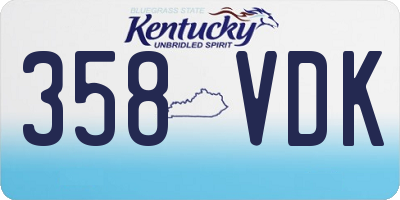 KY license plate 358VDK