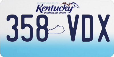 KY license plate 358VDX