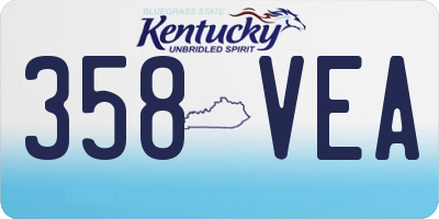 KY license plate 358VEA