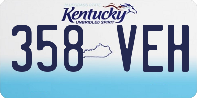 KY license plate 358VEH