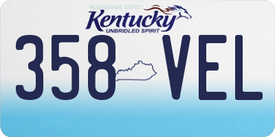 KY license plate 358VEL