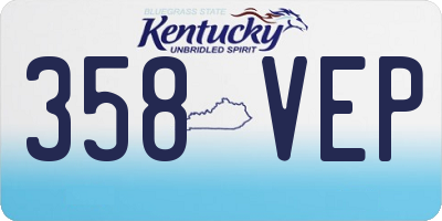 KY license plate 358VEP