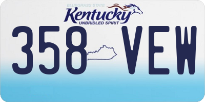 KY license plate 358VEW