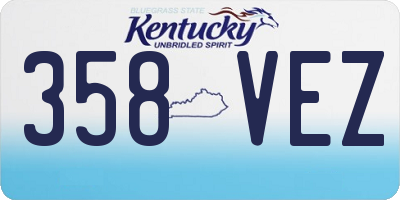 KY license plate 358VEZ