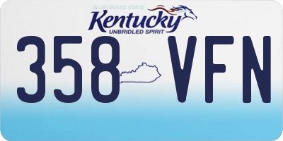 KY license plate 358VFN