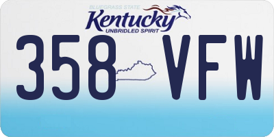 KY license plate 358VFW