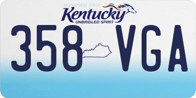 KY license plate 358VGA
