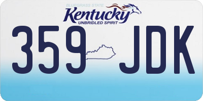KY license plate 359JDK