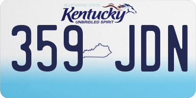 KY license plate 359JDN