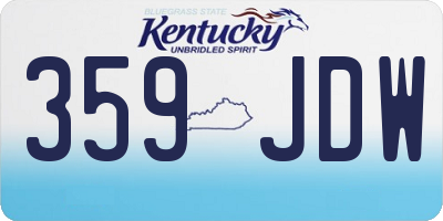 KY license plate 359JDW