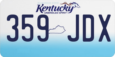 KY license plate 359JDX