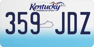 KY license plate 359JDZ