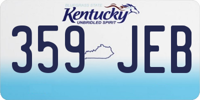 KY license plate 359JEB