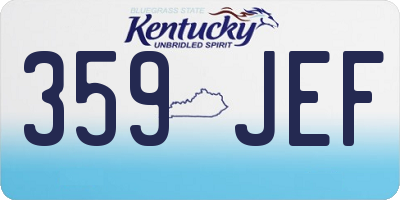 KY license plate 359JEF