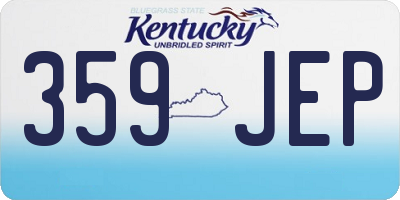 KY license plate 359JEP