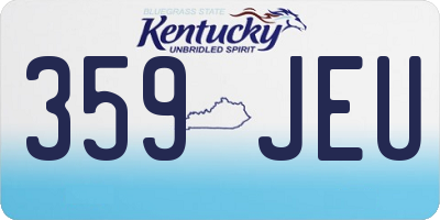 KY license plate 359JEU