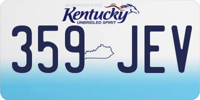 KY license plate 359JEV