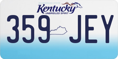 KY license plate 359JEY